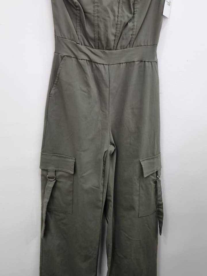 LES GRENOUILLES DU MARAIS – wholesale Jumpsuit - Dam – M8205 stretchig bustier-jumpsuit för kvinnor med axelband1