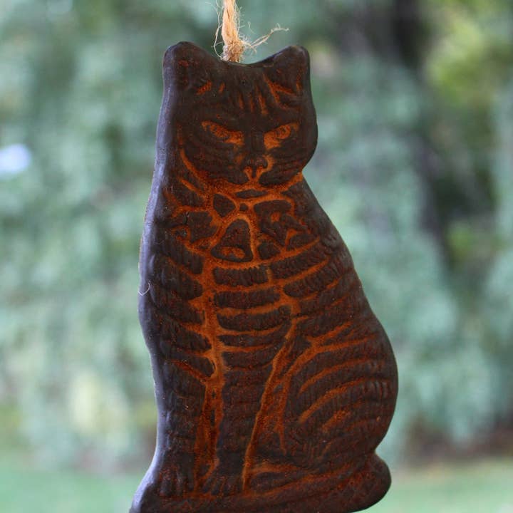 Happy Honey Bee Co. - Wholesale Ornament - Black Cat Handmade German Springerle Beeswax Ornament