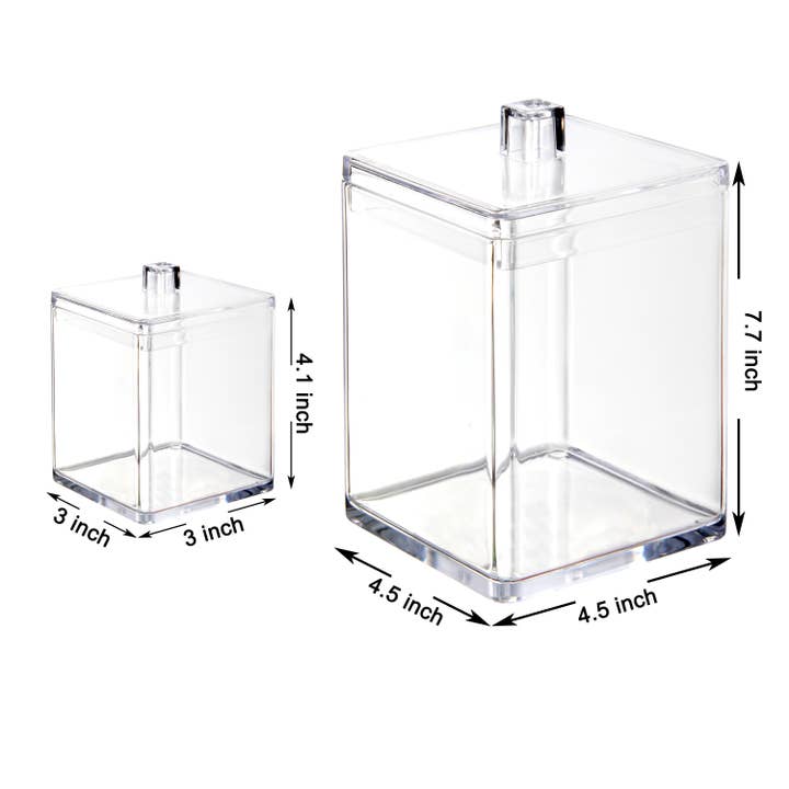 Youngever - Wholesale Apothecary Jar - Youngever 2 Pack 15OZ 60OZ Plastic Square Apothecary Jar