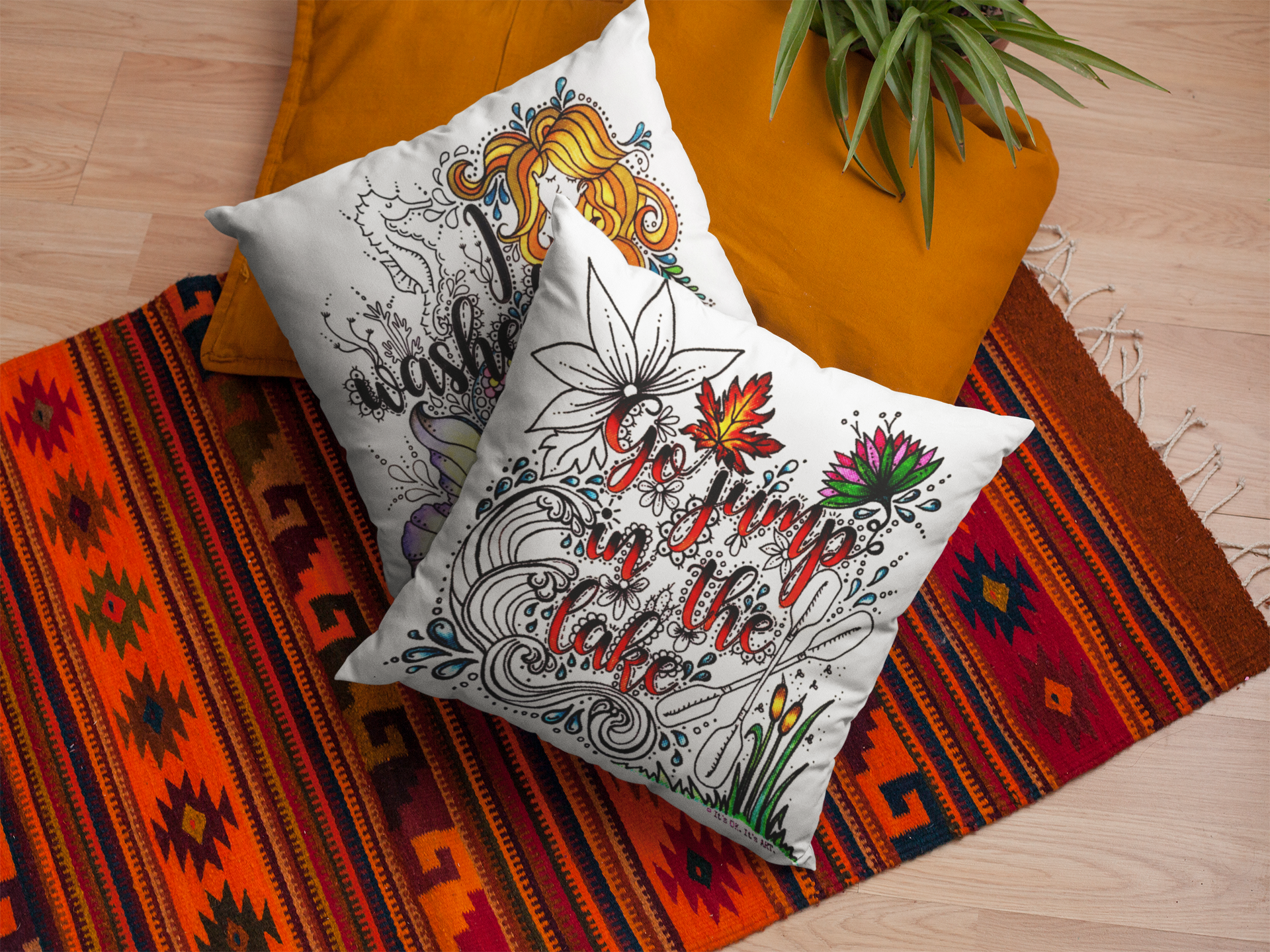 It's OK. It's ART. - Wholesale Throw Pillow Cover - Go Jump in the Lake Throw Pillow Cover Northern Coastal1