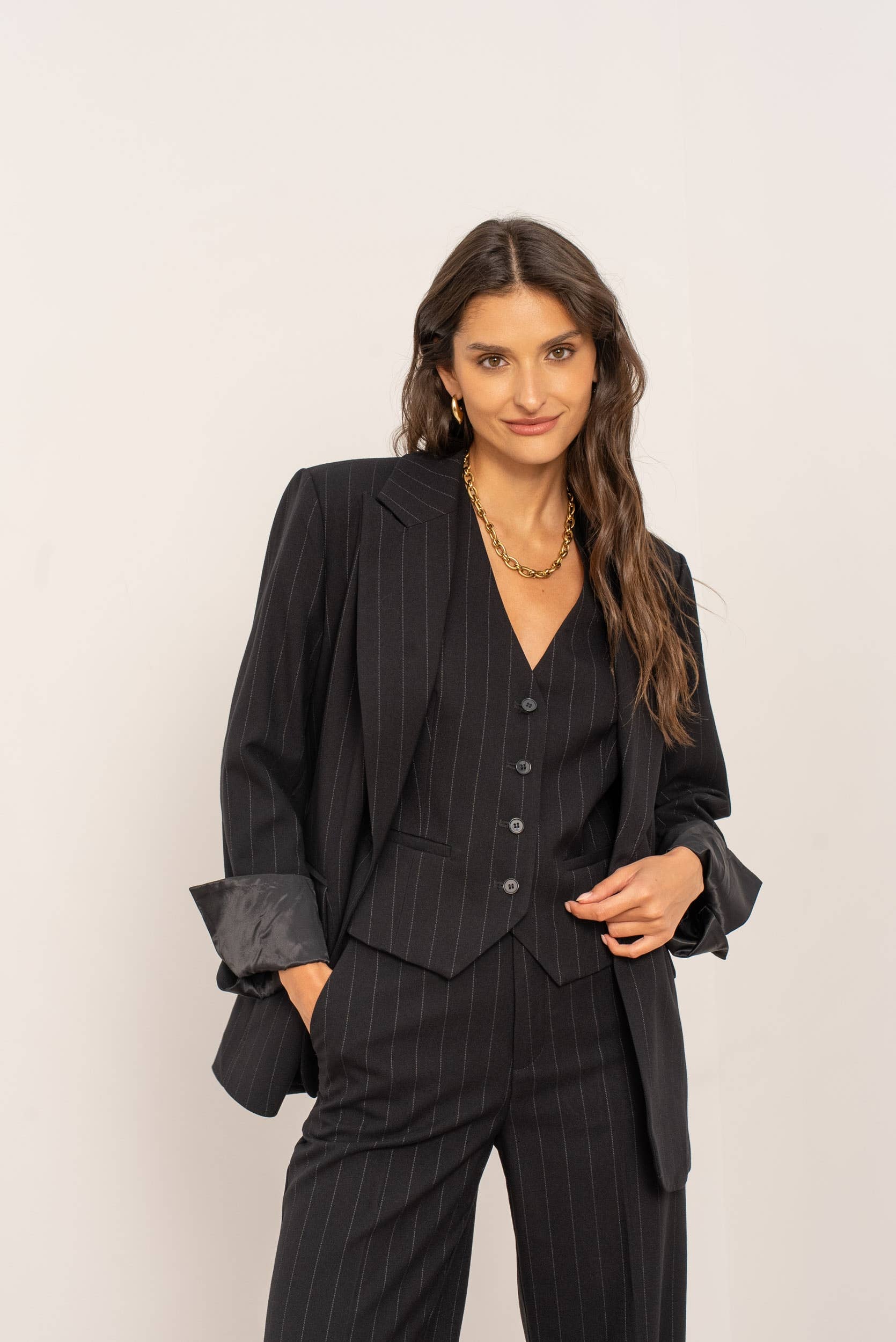 Attentif Paris - Wholesale Blazer - Women's - Oversized pinstripe blazer16