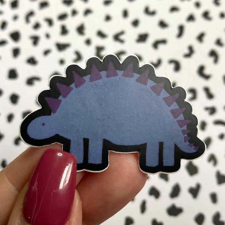 Mini Dark Purple Stegosaurus Dinosaur Vinyl Sticker for wholesale by Michaela Shailene LLC