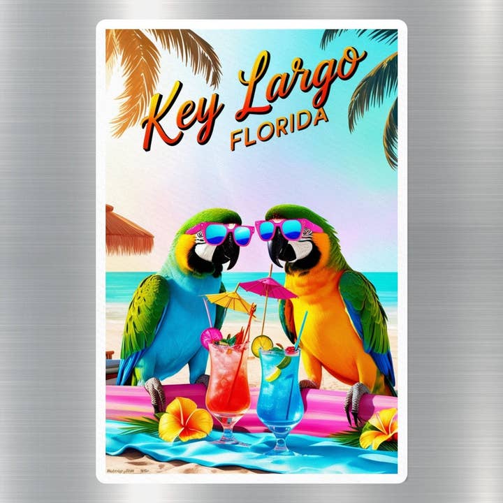 GraffMerch.com - Wholesale Phone & Laptop Stickers - Key Largo Florida Parrots Sticker