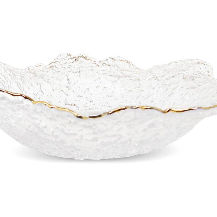 Cuenco con borde fruncido y diseño martillado con acabado dorado (3 tamaños) para venta al por mayor de VIVIENCE