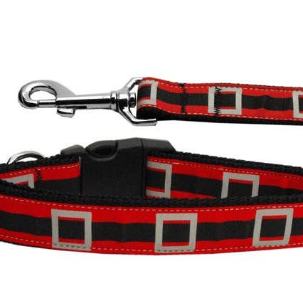 Christmas Pet Dog & Cat Nylon Collar or Leash, "Santa Belt" for wholesale by American Leashworks