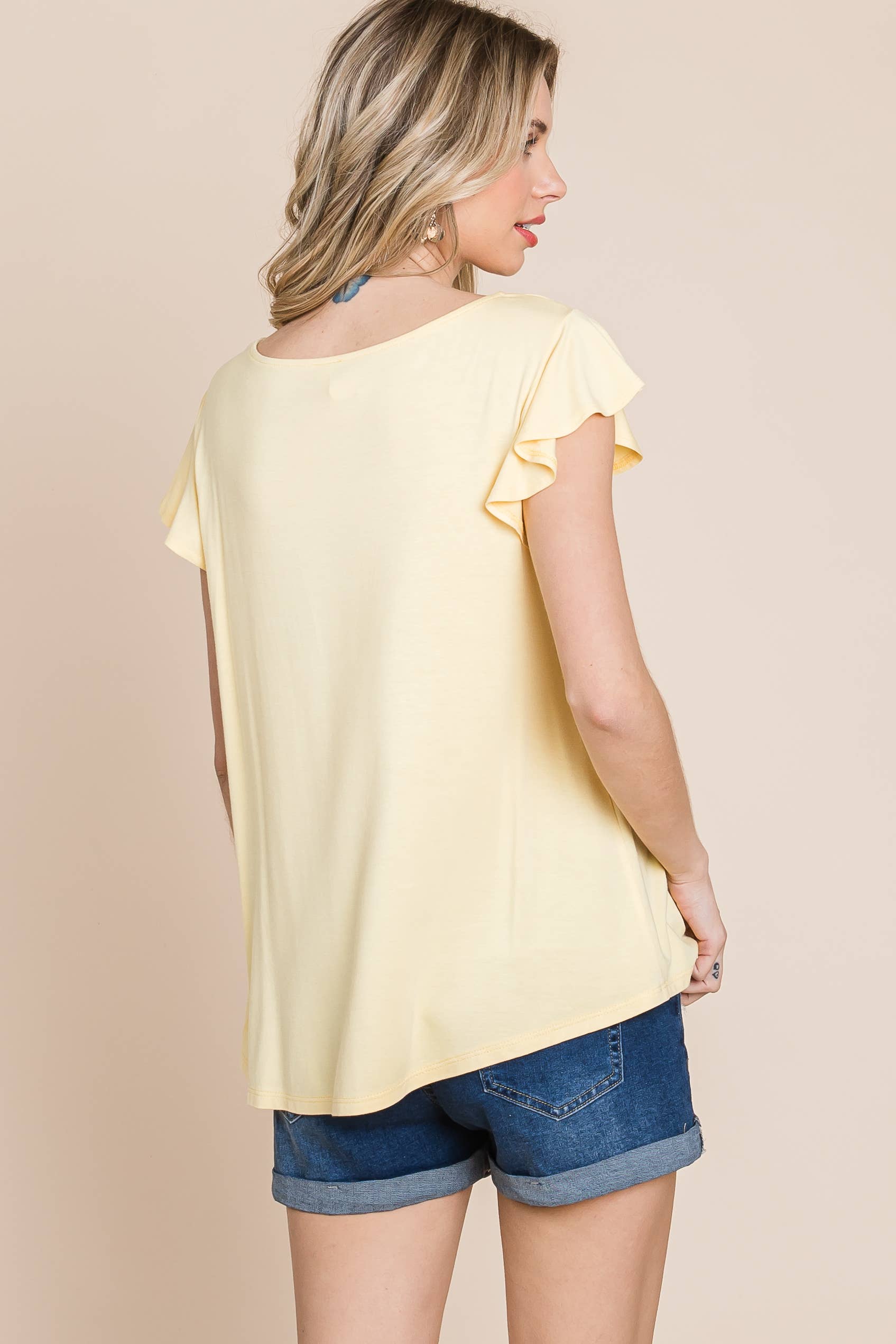 Emerald Collection - Vendita all'ingrosso Tunica - Donna - ETK-8465 Top con maniche a campana in jersey tinta unita10