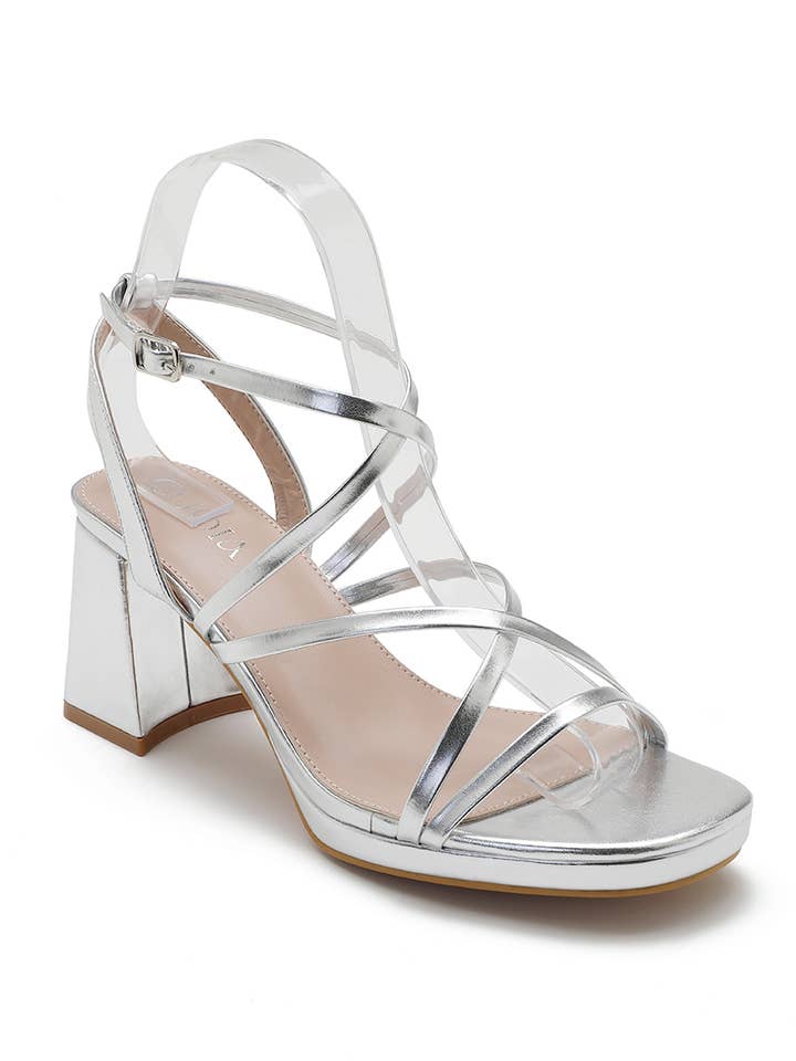Joia Paris - Wholesale Platform Heels - Women's - Wedge Heel Sandal with Crossed Strap H8-8362