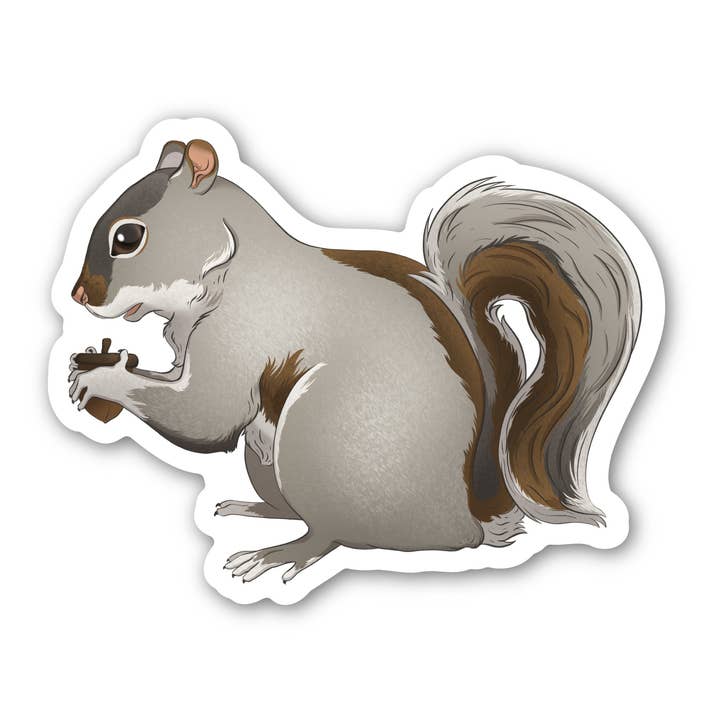 Squirrel & Acorn Animal Sticker for wholesale by Big Moods