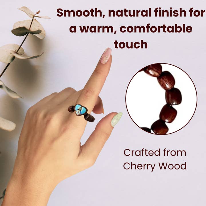 Catholica Shop - Wholesale Band/Stacked Ring - Wood Rosary Rings - Sacred Heart4