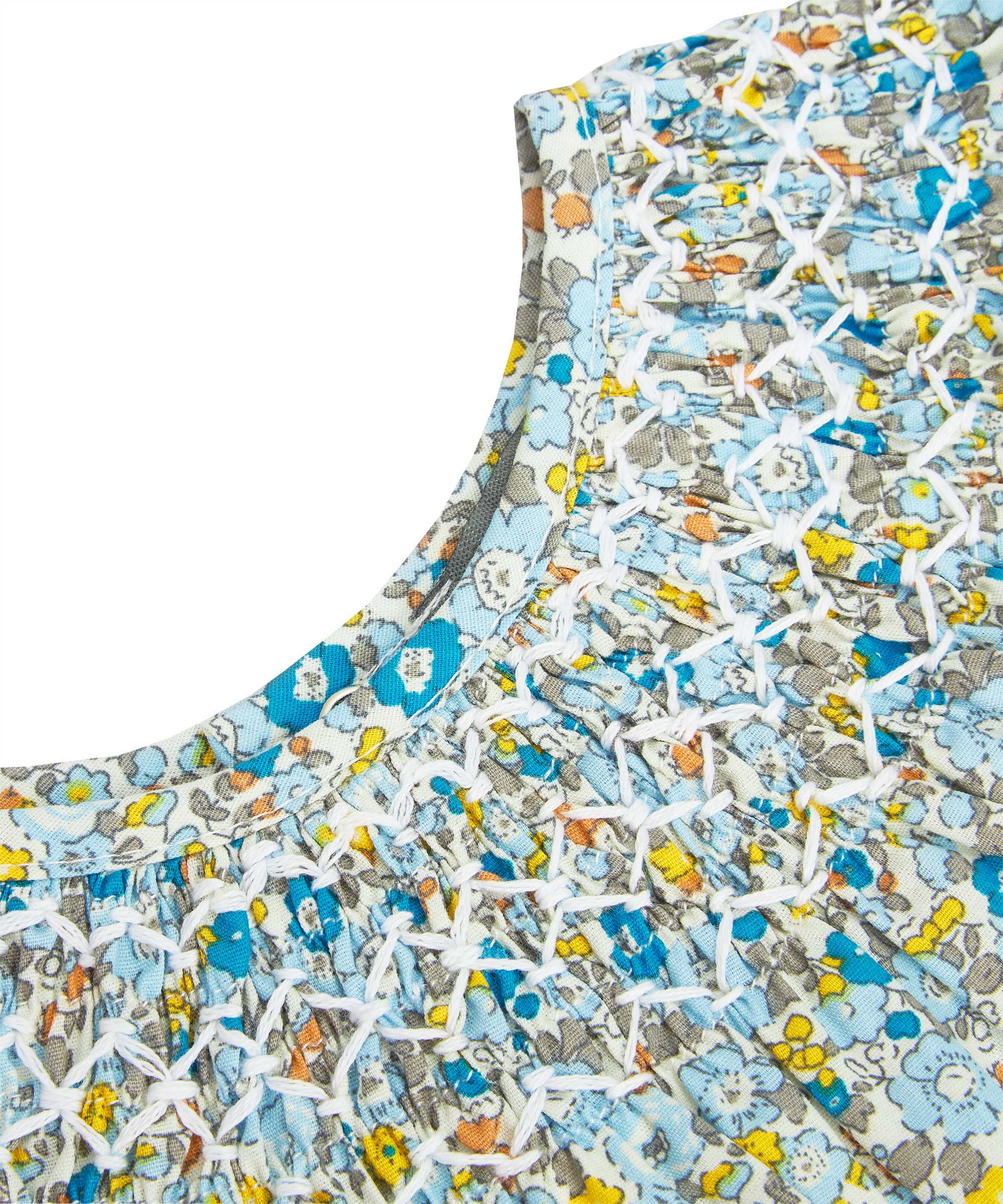 Petit Confection - Wholesale Rompertje - Baby - Liberty-jumpsuit met lange mouwen en gesmokte mouwen1