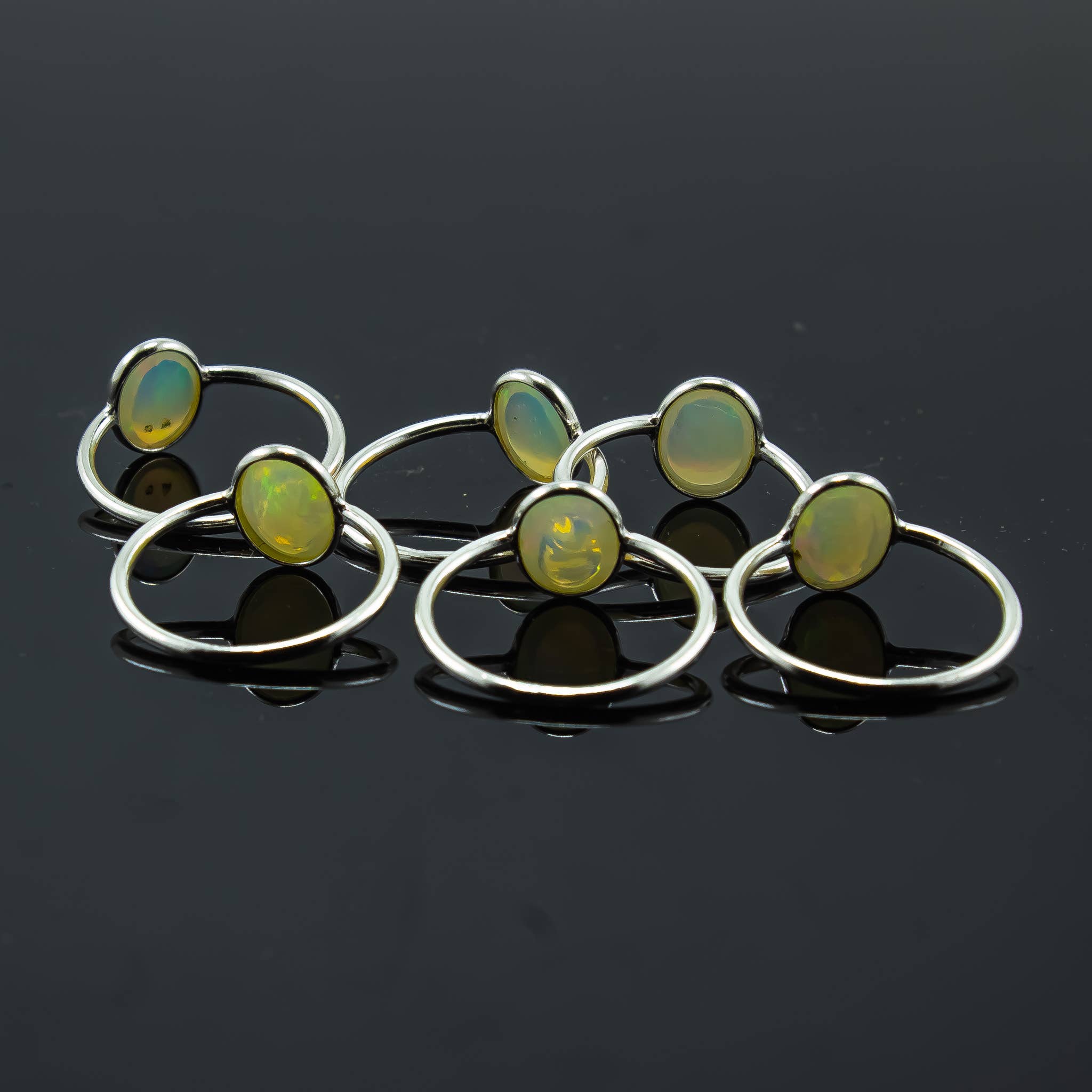 Quasar Gems USA – wholesale Single stone/solitaire ring – Opal Ring Sterling Silver 925 3