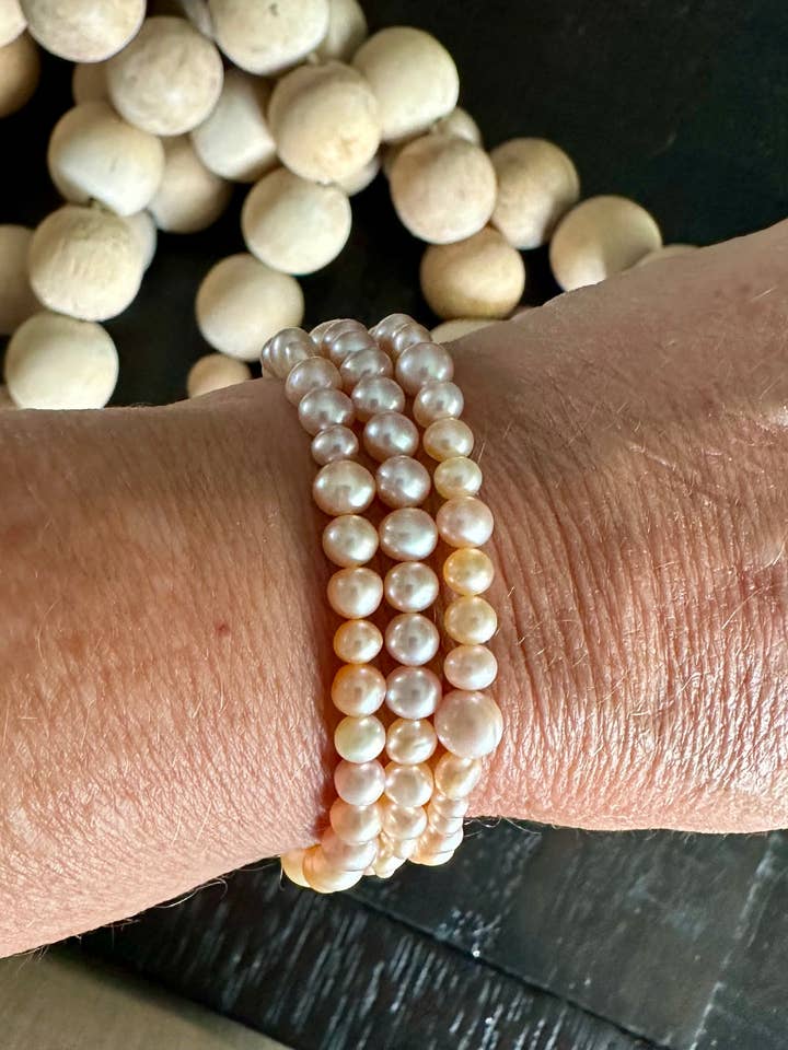 Blandet Pastel Pink Perlearmbånd SÆT af 3 for engroshandel hos Satu Koru