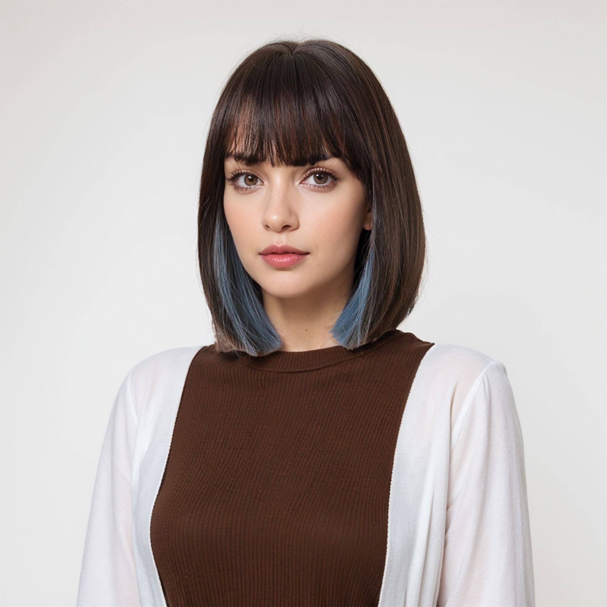 AK Brand - Wholesale Wig/Hair Piece - Straight Bob Wig with Bangs Heat-Resistant Style11