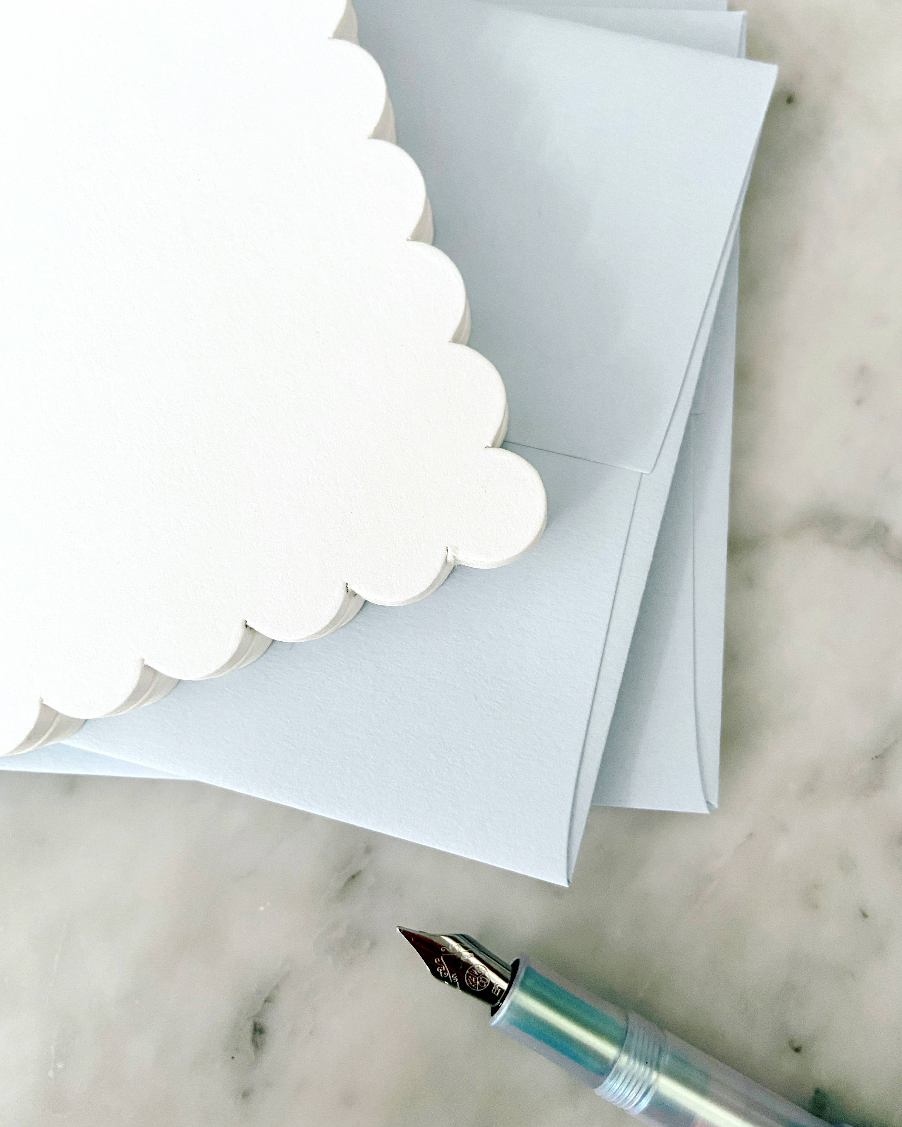 Missive - Wholesale Stationery/Notecard Set - Thank You Scallop Note Set | Gold Foil Stationery5