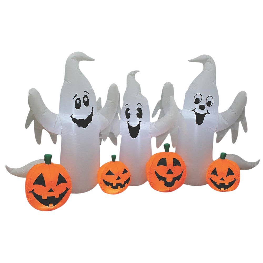 RC Home Decor - Wholesale Inflatables - 6' Inflatable Halloween Ghosts with Jack-o'-Lanterns Light-Up Outdoor Yard Decoration0