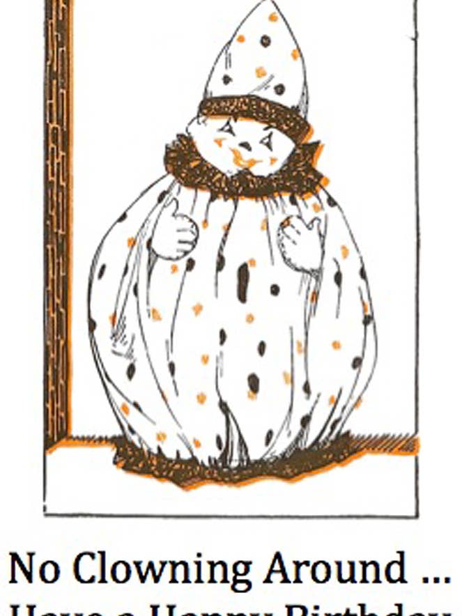 No Clowning Around - Joyeux anniversaire pour la vente par Just Write Arts