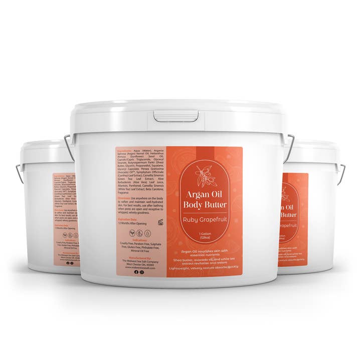 The Midwest Sea Salt Company - Wholesale Body balm/butter - Ruby Grapefruit Argan Oil Body Butter - 1 Gallon2