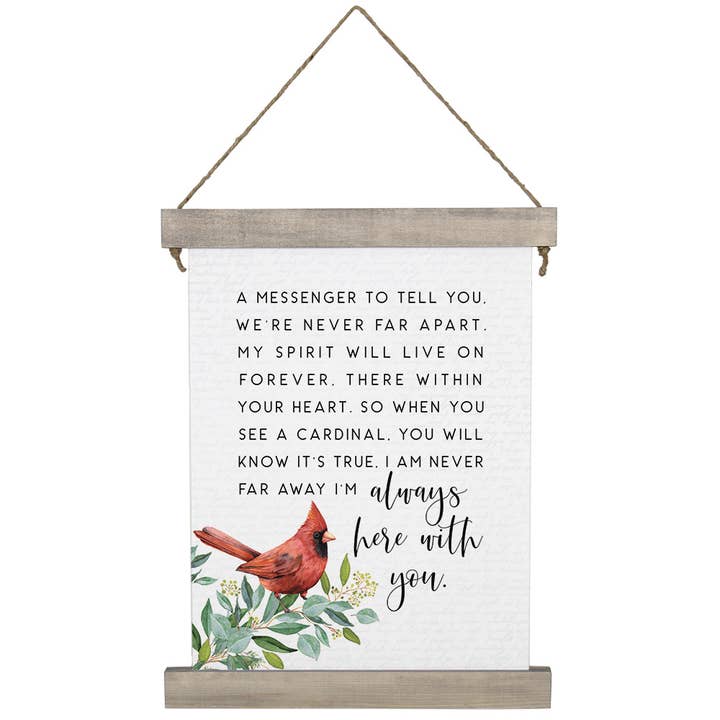 Messenger Cardinal - Hanging Canvas for wholesale by Sincere Surroundings