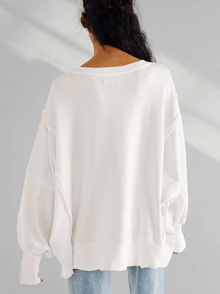 Lily Clothing - Vente Sweat-shirt – femme - Tendance de mode : sweat à capuche fendu, ample et uni.