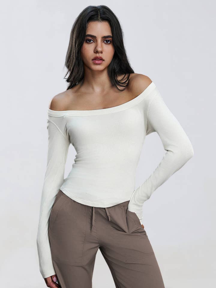 SoftModal Off-Shoulder Flow Top for wholesale by KIBRA