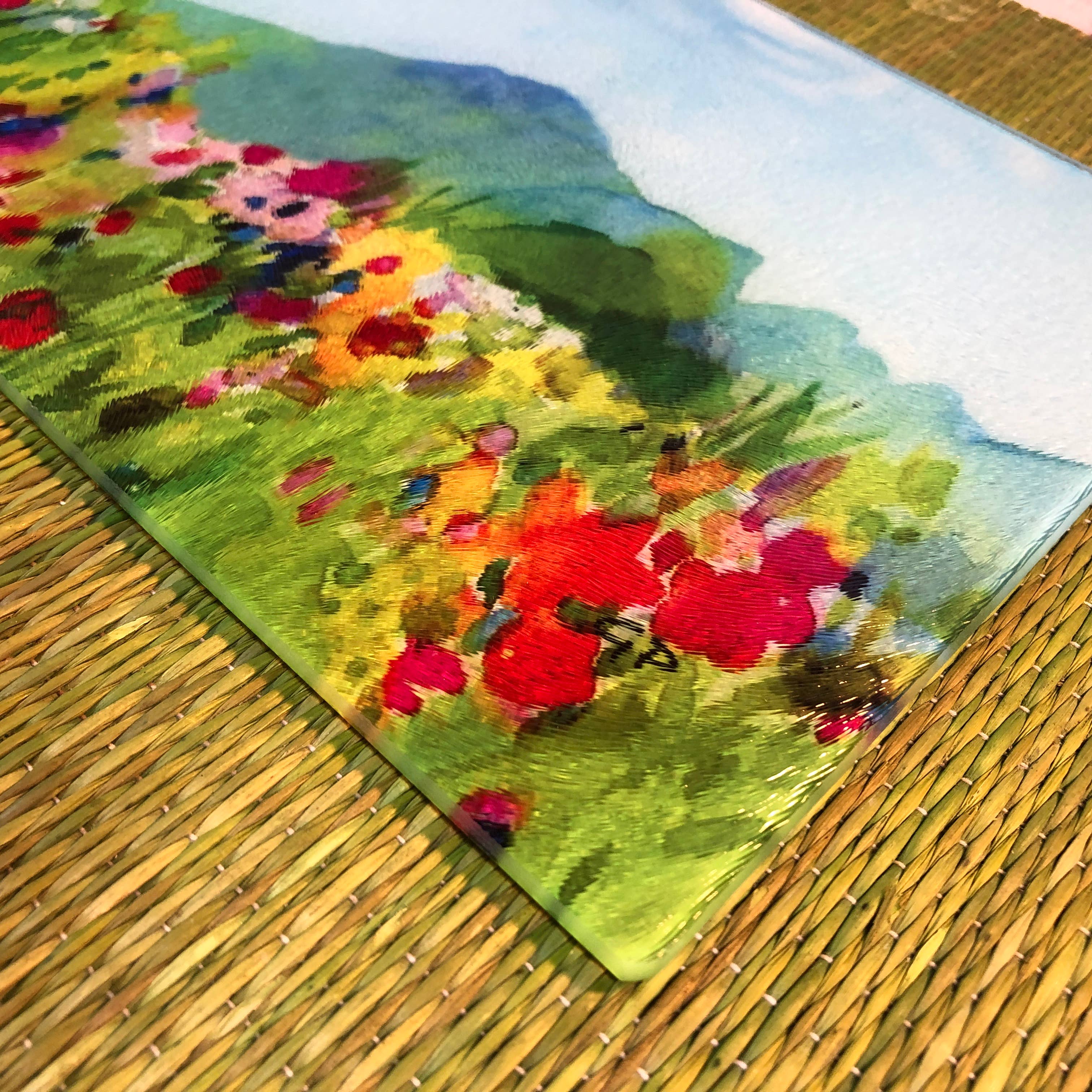 GP Originals - Wholesale Cutting Board - Wildflower Frenzy - 11" x 8" Tempered Glass Cutting Board1