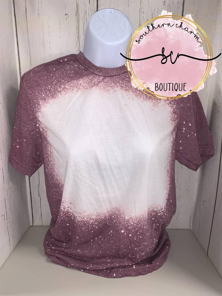 Heather Maroon Blank Bleached Tees for wholesale by Southern Charm Boutique