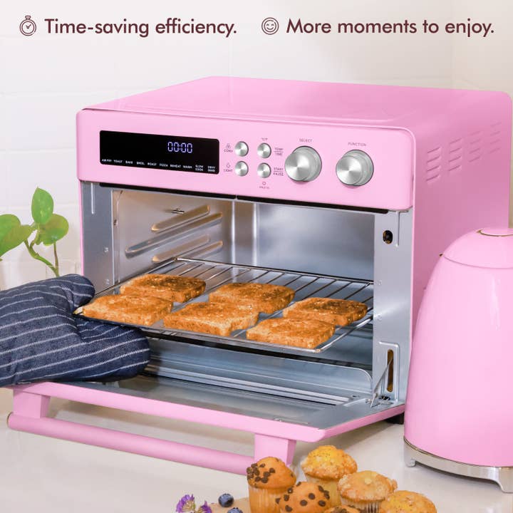 VAL CUCINA - Wholesale Kitchen Appliance - VAL CUCINA 10-in-1 Air Fryer Toaster Oven- Classic Pink17