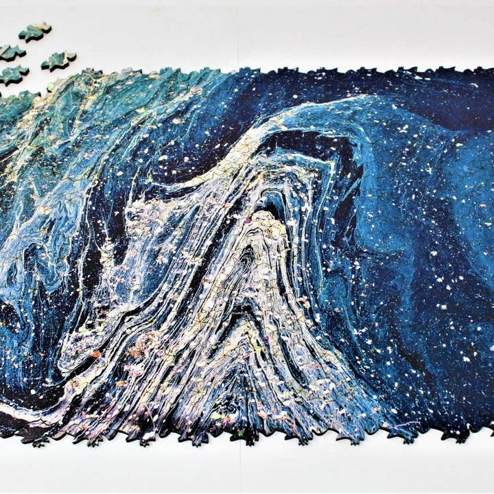 Blue Wave Tessellation Jigsaw Puzzle - 522 Pieces for wholesale by Bewilderness