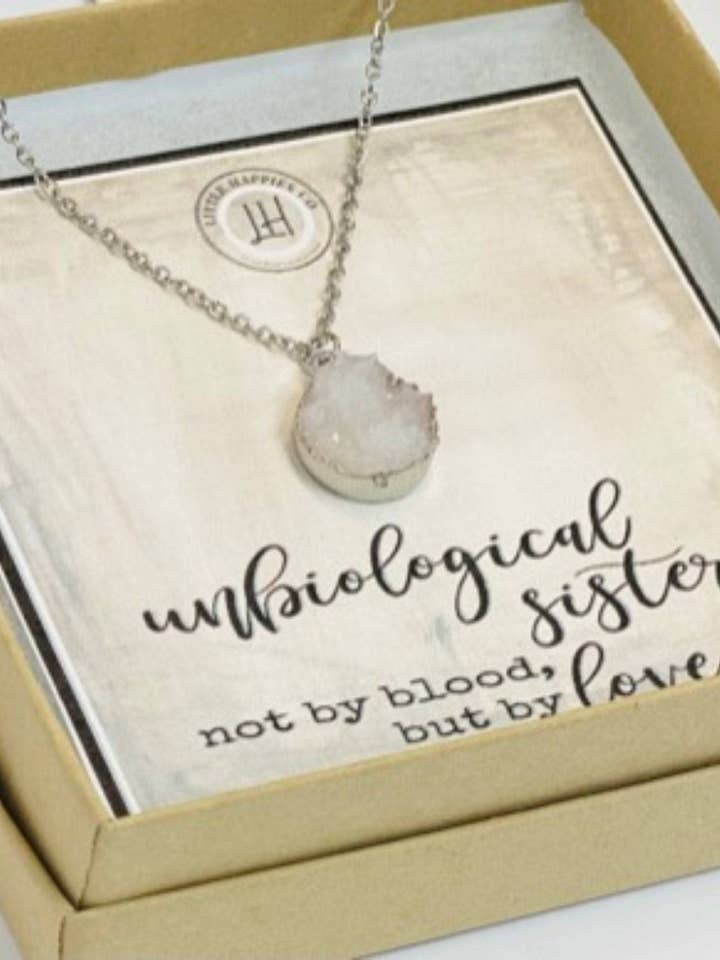 Like a sister gifts, Unbiological sister quotes, Unbiological sister gifts, Unbiological sister necklace, Love you like a sister gifts for wholesale by Little Happies Co