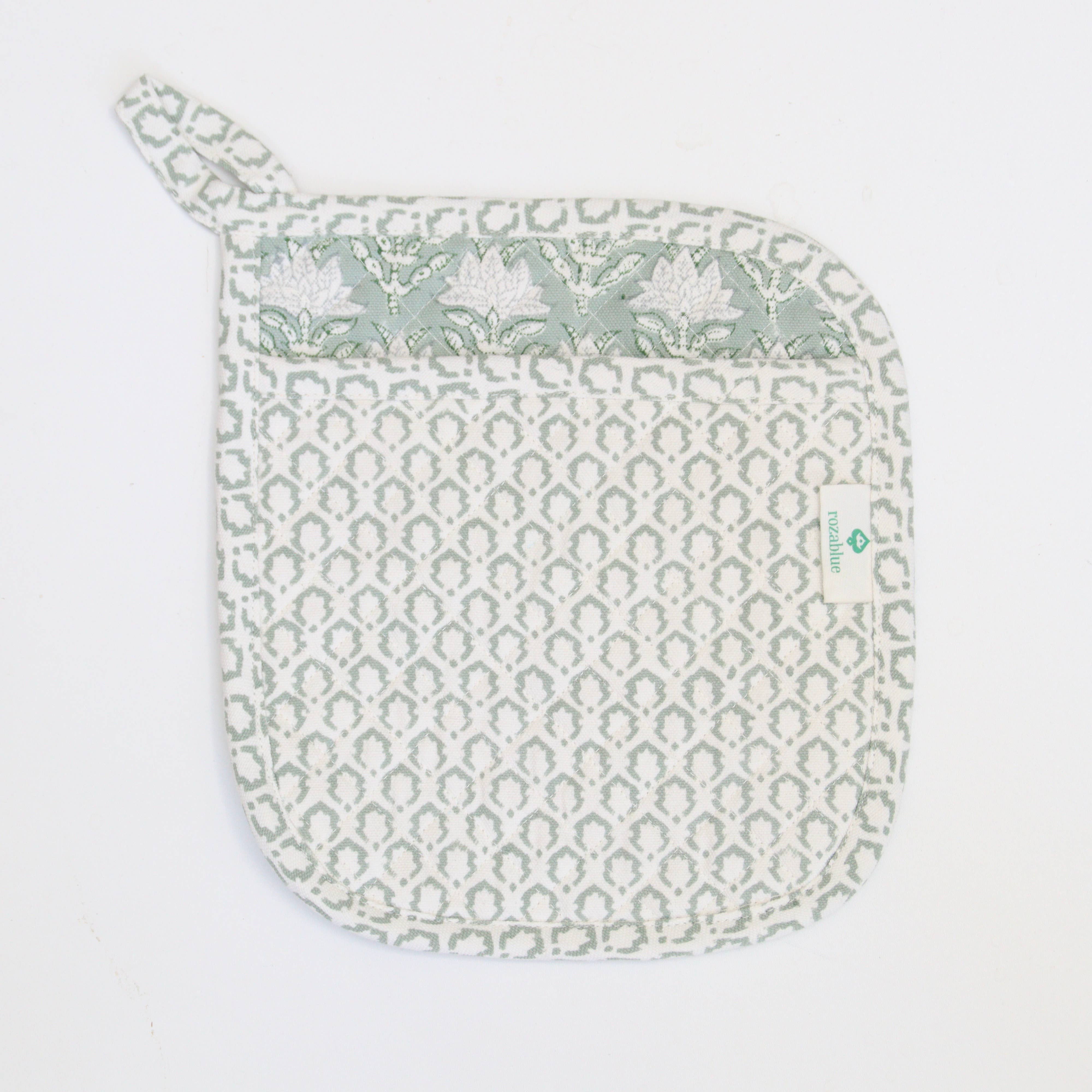 Rozablue - Wholesale Oven Mitt/Pot Holder - Blue-green Oven Mitt & Pot Holder Set in different prints 3
