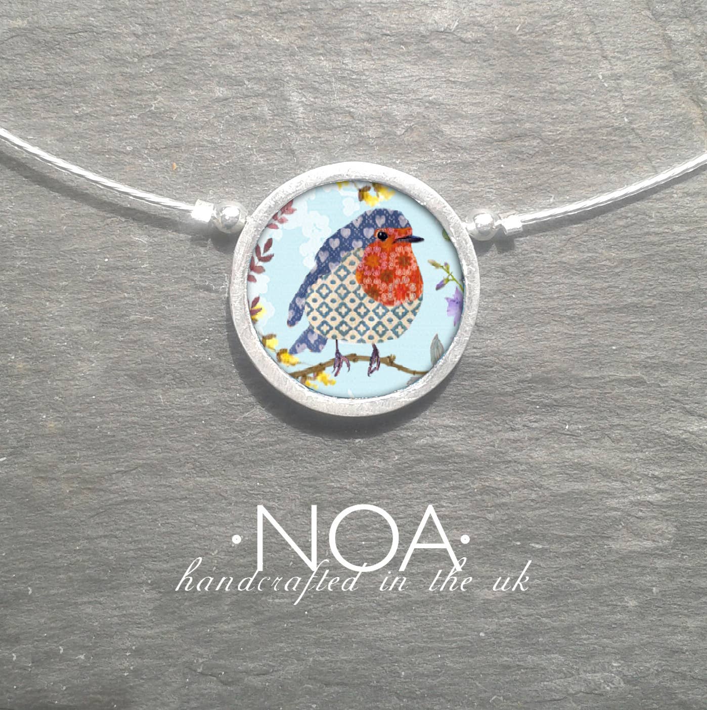 Noa Jewellery - Vendita all'ingrosso Collana con ciondolo/pendaglio - Collana rotonda in ceramica con cornice, telaio in alluminio2