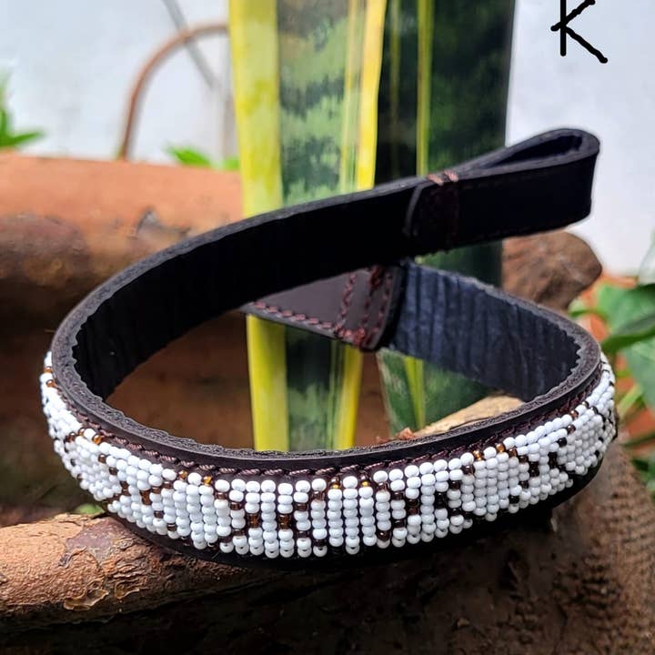 MAASAI CHIEF - Wholesale Pet Collar - Cat/Dog - Beaded Leather Horse browband12