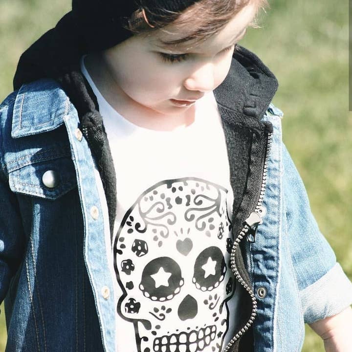 Sugar Skull Tee for wholesale by Kiddin Around