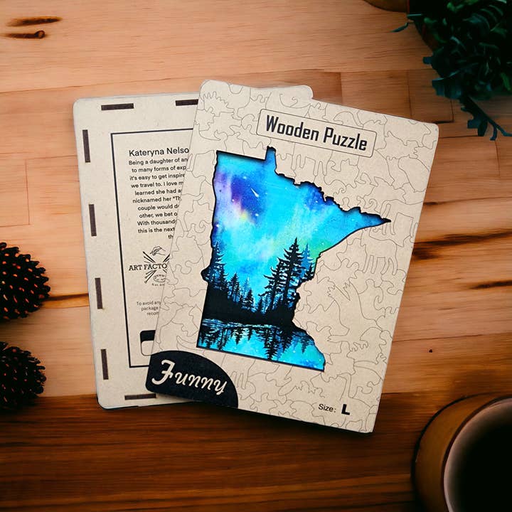 Art Factory LLC - Wholesale Puzzle - Adult - MN northern lights wooden puzzle3