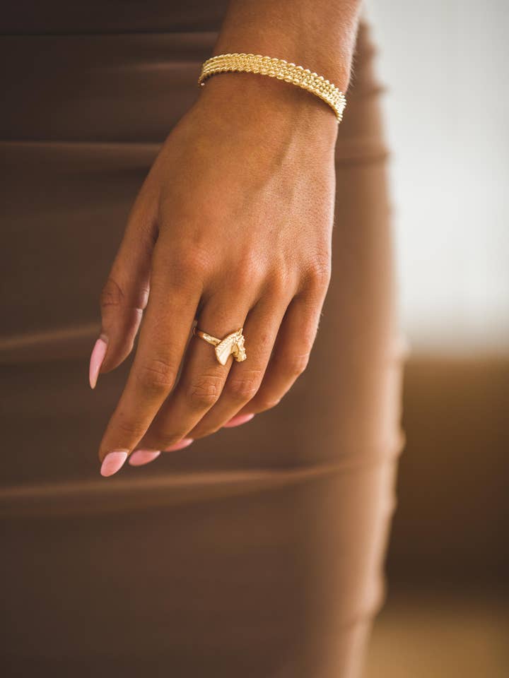 18K Gold Plated 4 Strand Rope Cuff Bracelet for wholesale by West & Co.