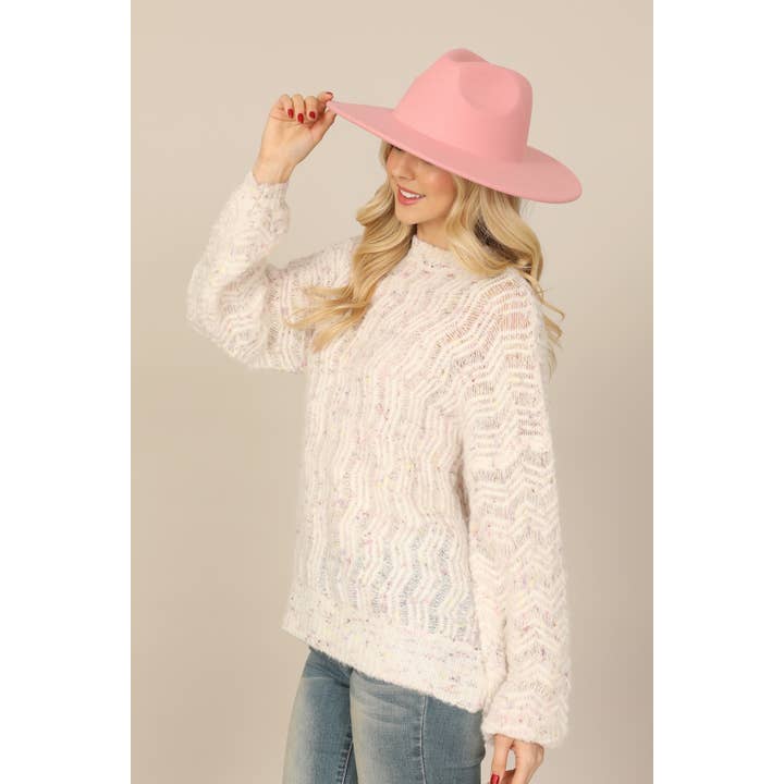 MYS Wholesale Inc - Wholesale Fedora - Women's - Trendy Felt Fedora Fashion Brim Hat13