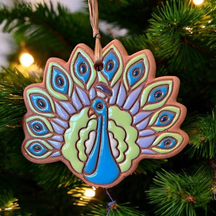 Little Clay Hen - Wholesale Ornament - Peacock Artisanally Crafted Ornament1