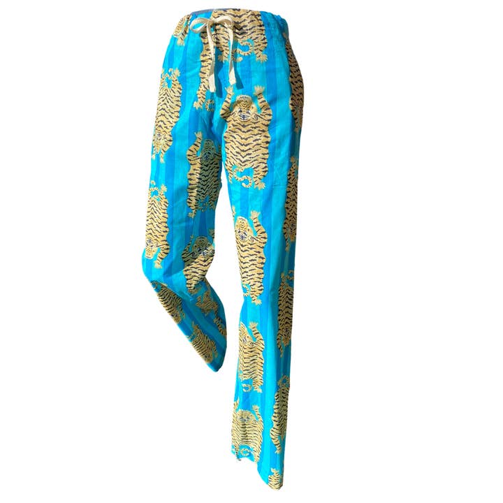 Sky Blue Splat Cat Pj Lounge Pants for wholesale by Pajama Pantry