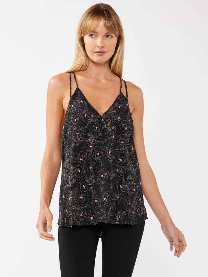 Floral Print Spaghetti Strap Swing Tank Top for wholesale by Lovestitch