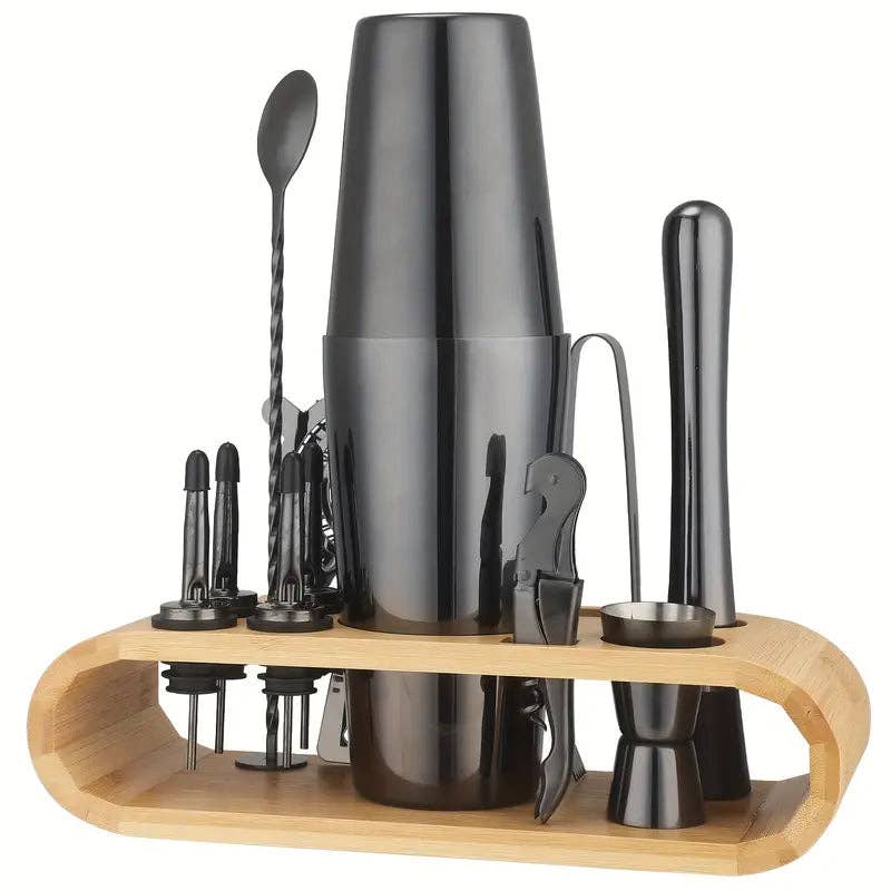 Huis Van Merken – wholesale Bar tool – 12-Piece Bartender Set – Stainless Steel Shaker Kit with Tools for Home Bars0