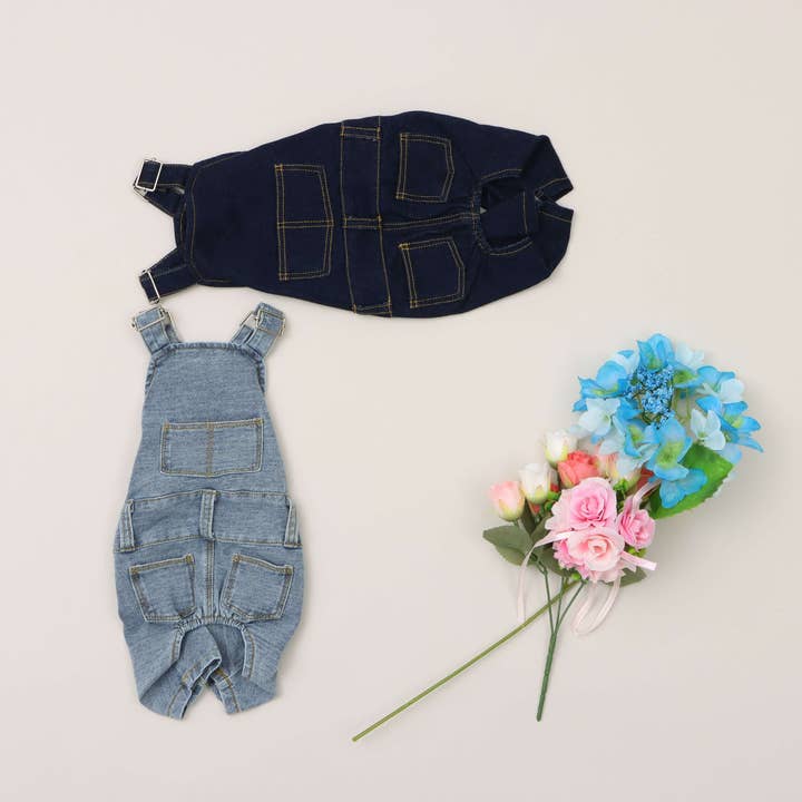 Premium Skincare Denim Overall voor huisdieren voor wholesale door MOLUYUKA
