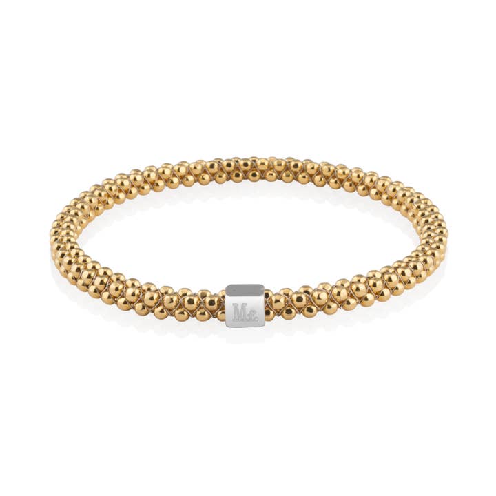 Halo Bangle Faceted Gold Plated for wholesale by Mignon Faget