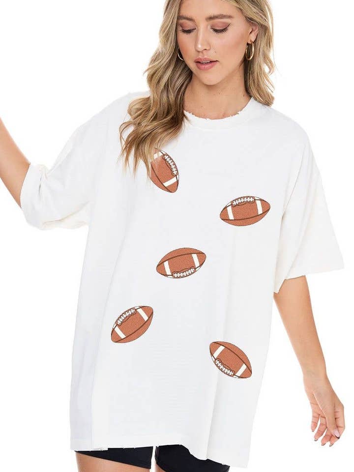 PUFF' Football Oversized Graphic Top for wholesale by Foryeri