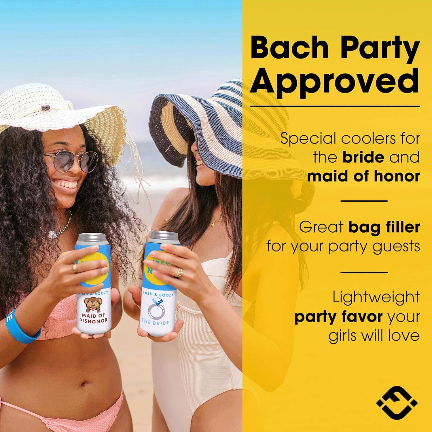 Funky Junque - Wholesale Drink Huggers & Koozies - Bachelorette Slim Can Cooler Set - 4 Pack (Club)6