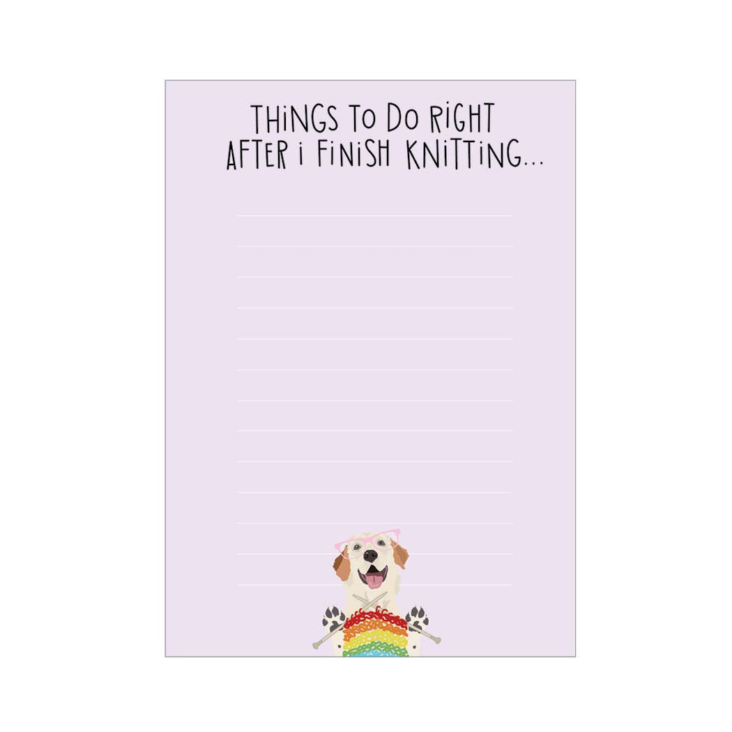 Apartment 2 Cards - Wholesale Notepad - Finish Knitting List Pad, 4.75x6.5" Notepad1
