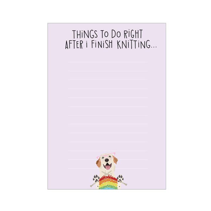 Apartment 2 Cards - Wholesale Notepad - Finish Knitting List Pad, 4.75x6.5" Notepad1