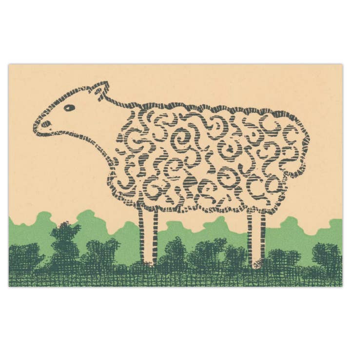 Postcard - vintage sheep illustration for wholesale by 50 Watts