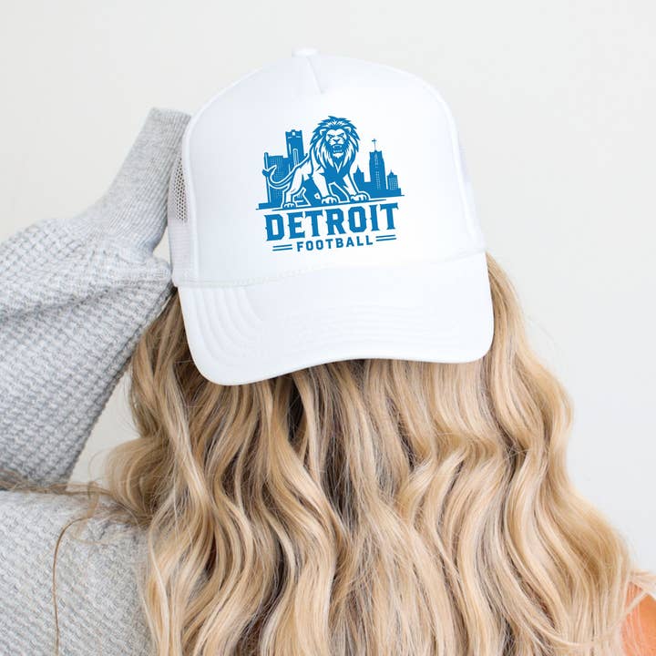 Detroit Football Hat | Blue Trucker Cap for Fans and other Purchase Wholesale native pride hats. Free Returns & Net 60 Terms on Faire trending on Faire.