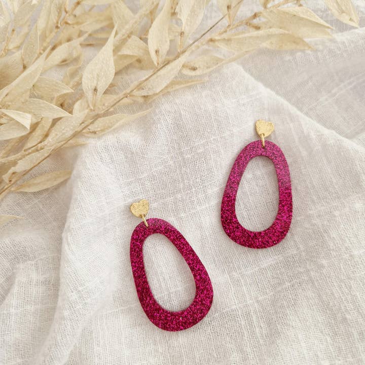 Les Noeuds de Maman - Wholesale Dangle Earrings - Alice fuchsia pink earrings