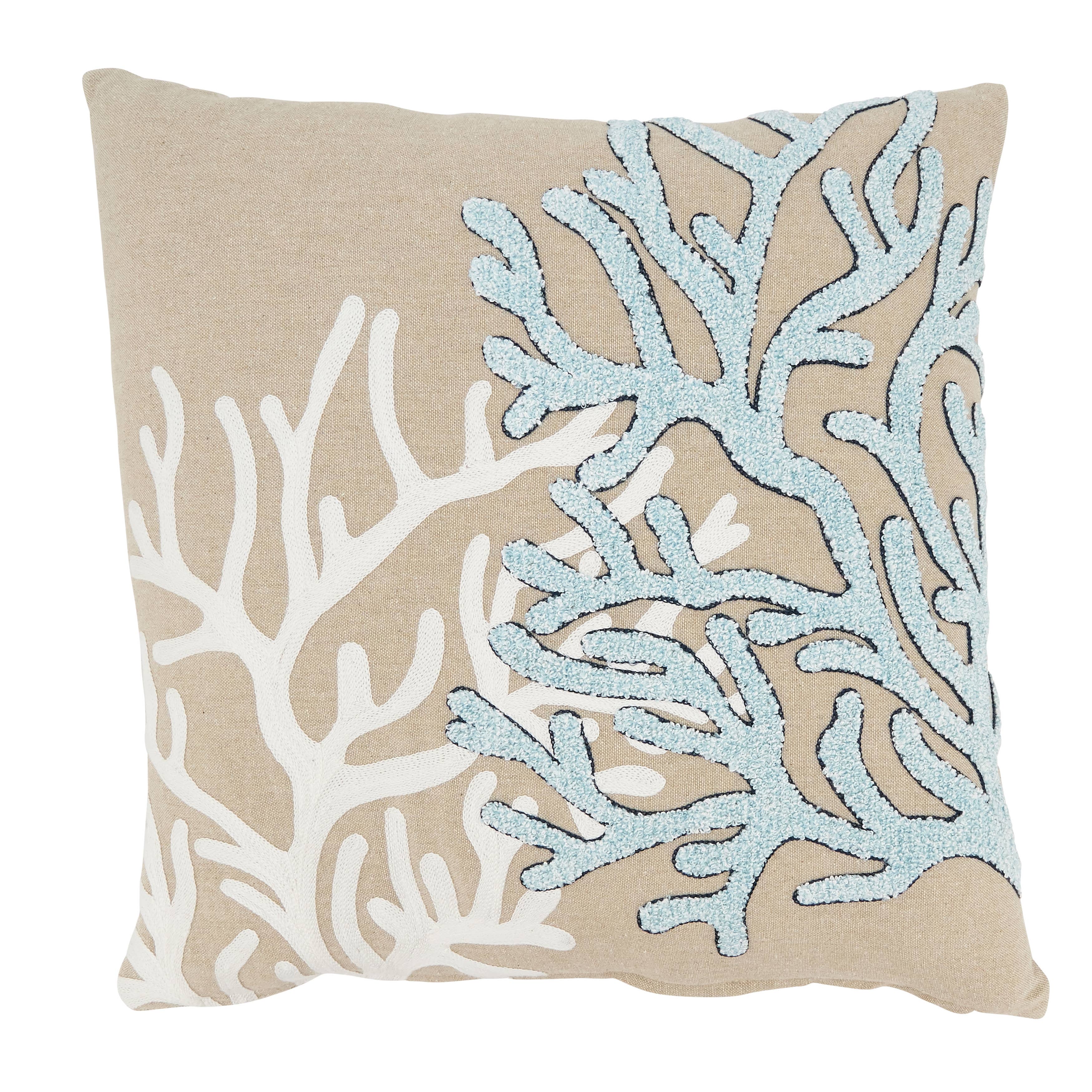Natural Coral Haven Throw Pillow for wholesale on Faire0